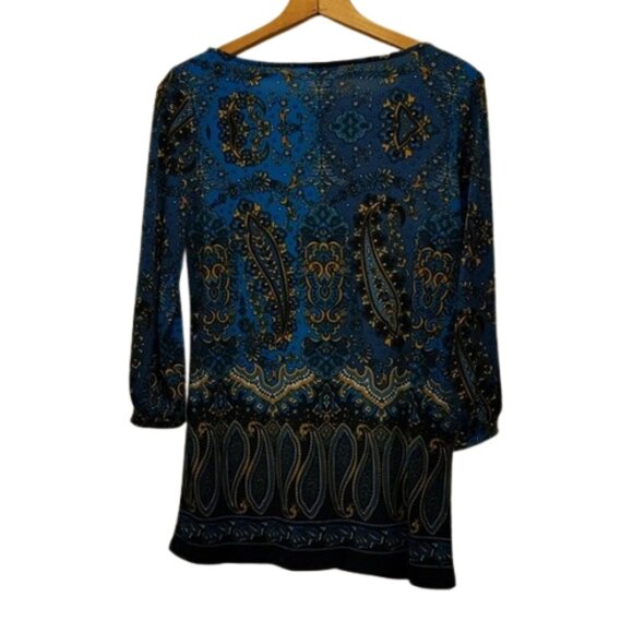 Ann Taylor Women's Size M Geometric Pattern Career Wear Popover Top - Picture 5 of 9